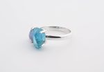 Double Stone Polished Tanzanite (Tanzania) & Rough Blue Apatite (Madagascar) On 0.925 Sterling Silver Ring Size - 8.75 - Image 3