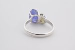 Double Stone Polished Labradorite (Madagascar) & Rough Tanzanite (Tanzania) On 0.925 Sterling Silver Ring Size - 9 - Image 5