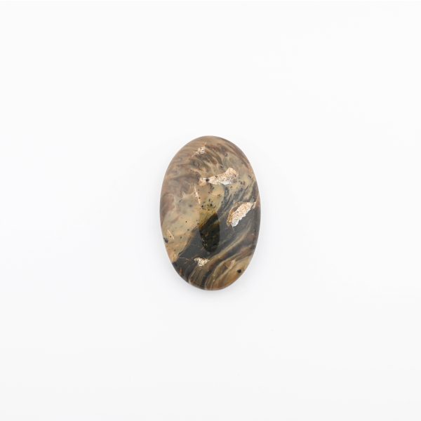 BLUE AMBER POLISHED POCKET STONE CABOCHON FROM THE DOMINICAN REPUBLIC