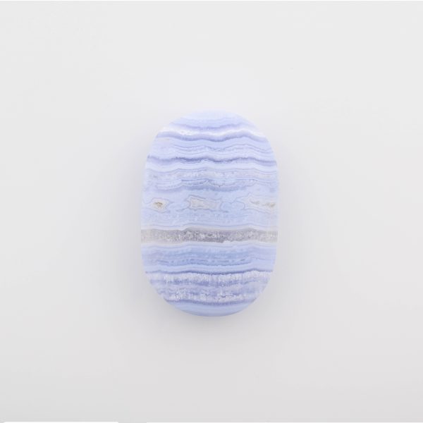 BLUE LACE AGATE POLISHED PALMSTONE FROM NAMIBIA